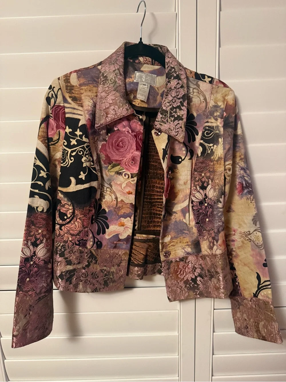 Alberto Makali Floral Patchwork Jacket - Pink Multi - Picture 1 of 2